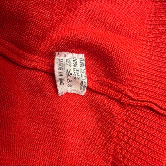 Vintage Brunello Cucinelli Italian Cashmere Wool and Silk Crew Neck Sweater Red - Picture 5 of 7